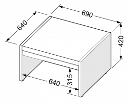 Supporto per asciugatrice/lavatrice con ripiano estraibile