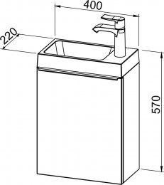 Vanity unit GRANDE SMALL 40 with basin
