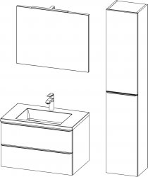 GRANDE /  suite IV  / 80 + 35 cm
Vanity unit GRANDE 80 with basin
Mirror with a switch
LINEA LED light
Unit GRANDE with handles