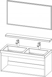 Basic / I / 120 cm
Vanity unit BASIC 120
Mirror with aluminium frame 120
Shelf 120