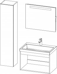 Basic / II / 80 + 35 cm
Vanity unit BASIC 80
Mirror with integrated lighting and socket 80
Unit 35x160

