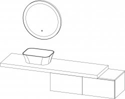 Jazz / kopalniški sestav III / 210 cm
- Ogledalo JAZZ z okvirjem 70
- Umivalnik TITAN Square
- Pult JAZZ 180
- Viseča omara JAZZ 120 z dvema predaloma