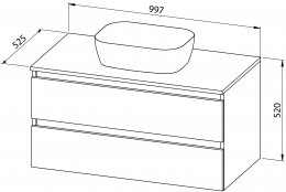 Unterschrank STELLA TOP 100 mit Keramik Waschbecken