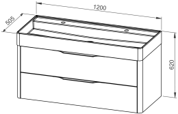 Base mobile ARDEA 120 con lavabo